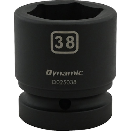 Dynamic 1" Drive Standard Socket, Black Phosphate, Tools 38MM X 1" Drive, 6 Point Standard Length D025038